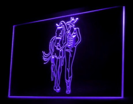 Western Cowgirls Horse LED Neon Sign